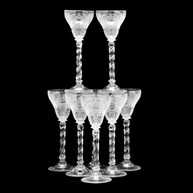 steuben-set-of-eight-rock-crystal-engraved-wine-goblets