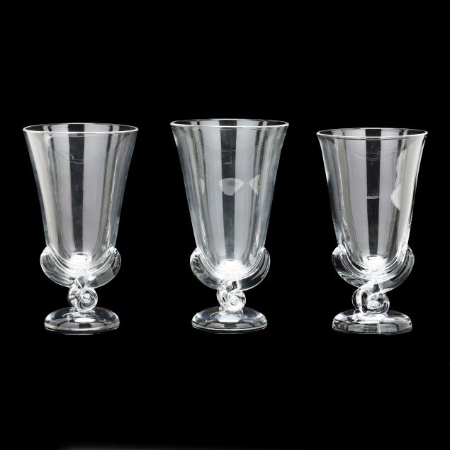 steuben-three-flower-vases-with-snail-base