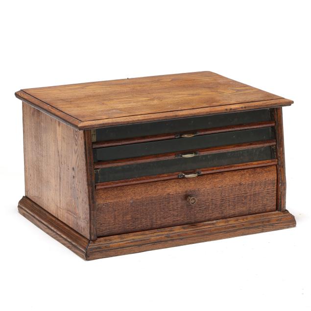 vintage-oak-table-top-spool-cabinet