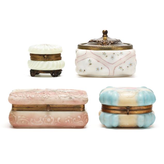 four-handpainted-wavecrest-glass-jars