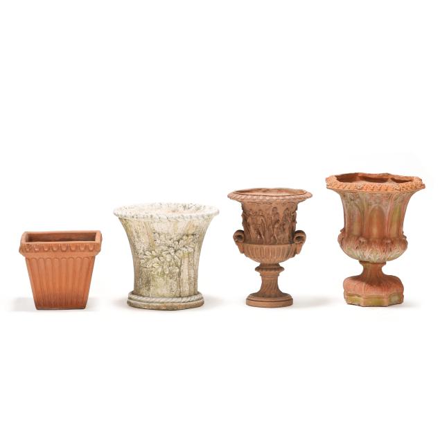 selection-of-four-ceramic-and-stone-garden-planters