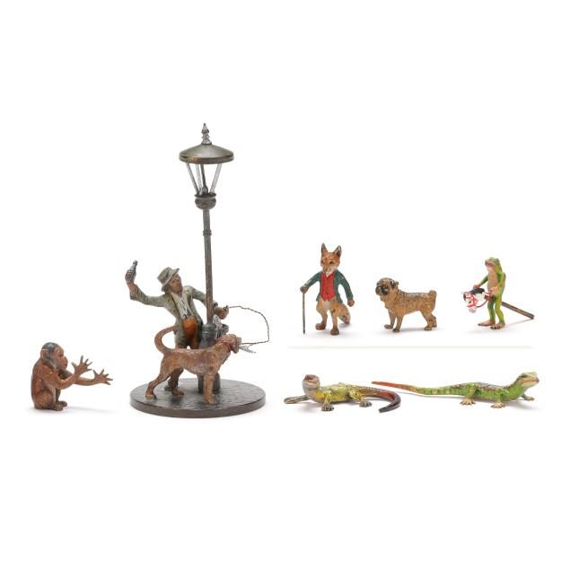 seven-vintage-cold-painted-bronze-miniature-figurines