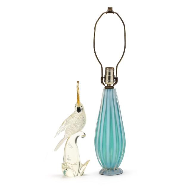 murano-glass-lamp-and-parrot