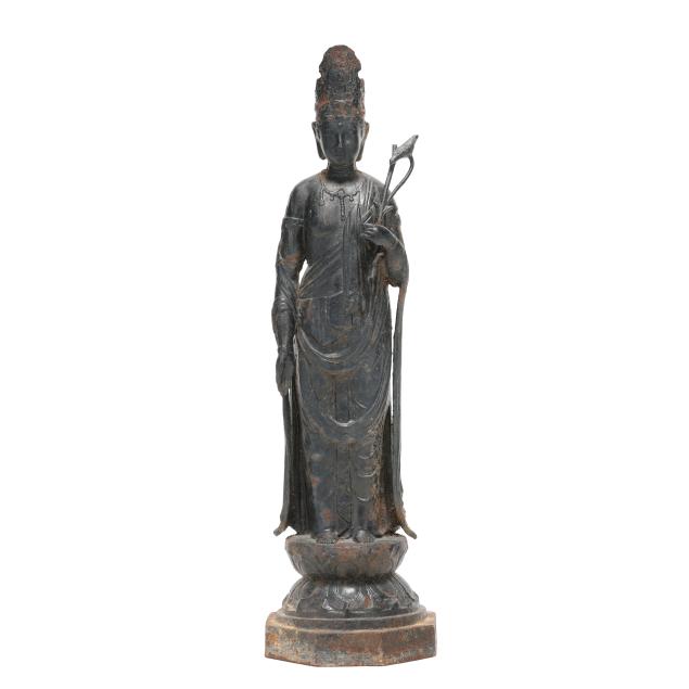 a-chinese-cast-iron-statue-of-guanyin