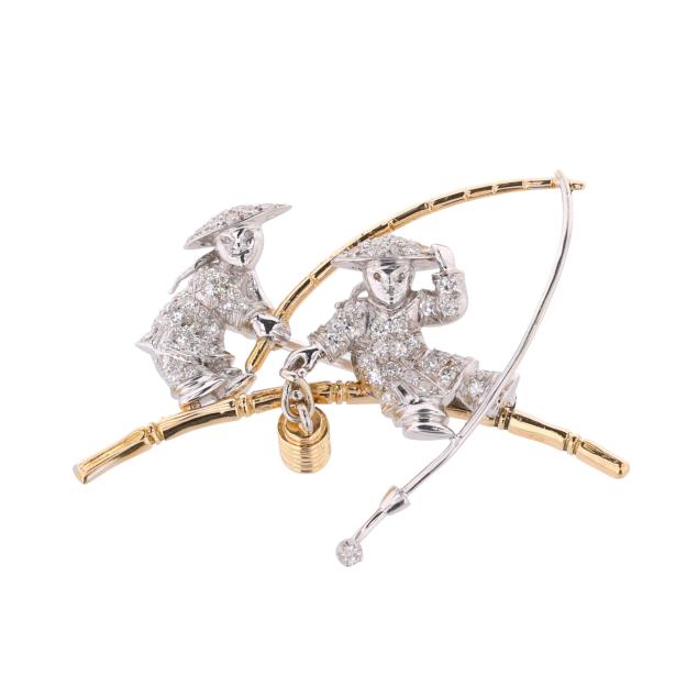 bi-color-gold-and-diamond-fishing-motif-brooch-italy