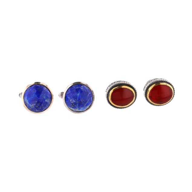 two-pairs-of-gem-set-cufflinks