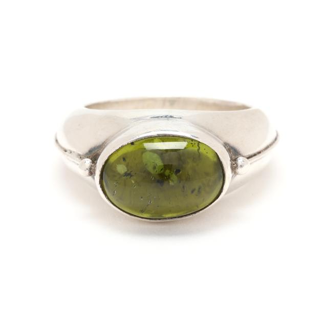 silver-and-peridot-ring