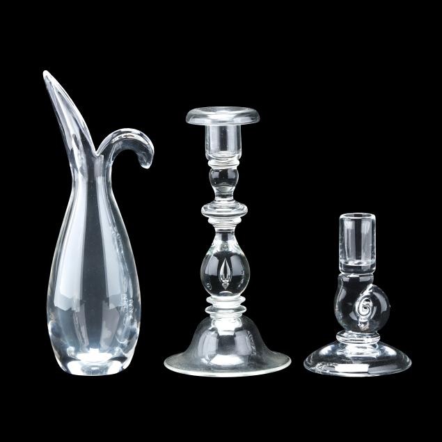 steuben-crystal-vase-and-two-candlesticks