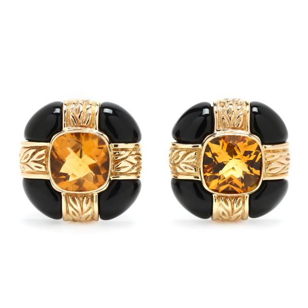 gold-onyx-and-citrine-earrings