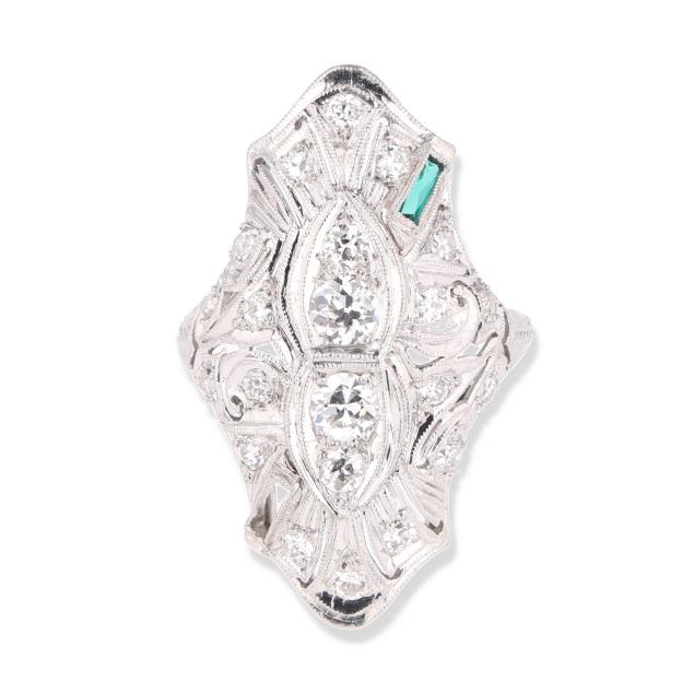 vintage-platinum-diamond-and-synthetic-emerald-ring