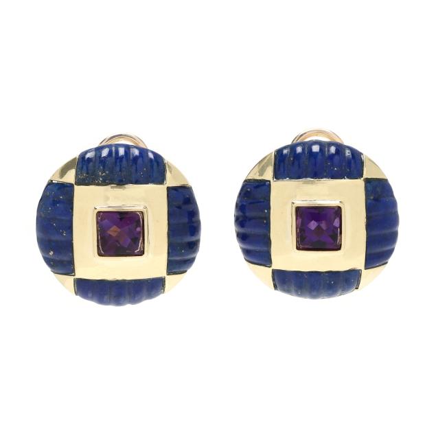 gold-amethyst-and-lapis-lazuli-earrings
