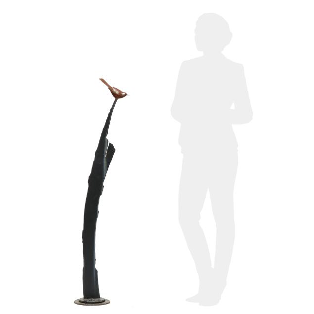 tall-modernist-steel-garden-sculpture-of-a-bird-on-pedestal