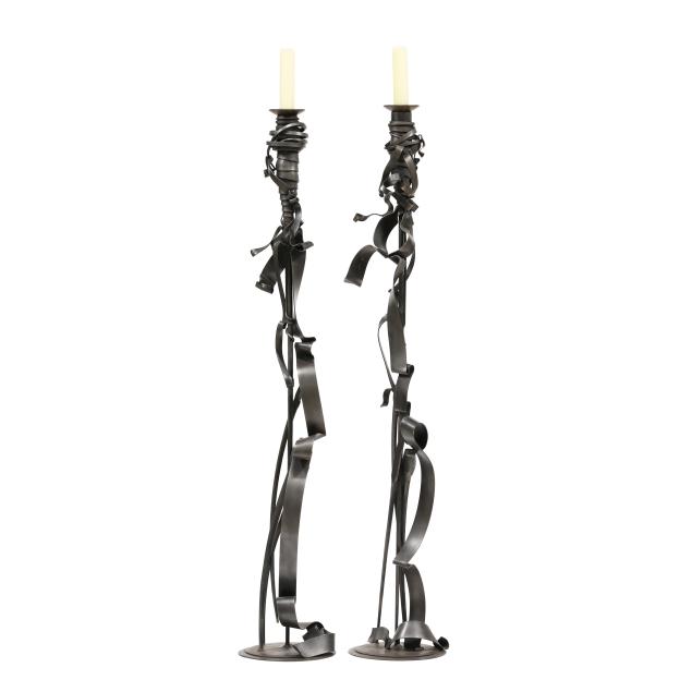 albert-paley-american-b-1944-massive-pair-of-steel-floor-candle-holders