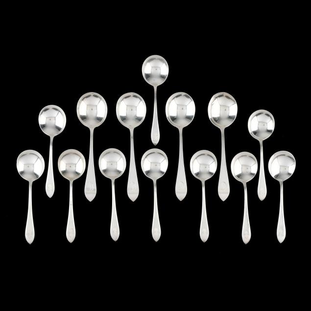 fourteen-sterling-silver-round-bowl-soup-spoons