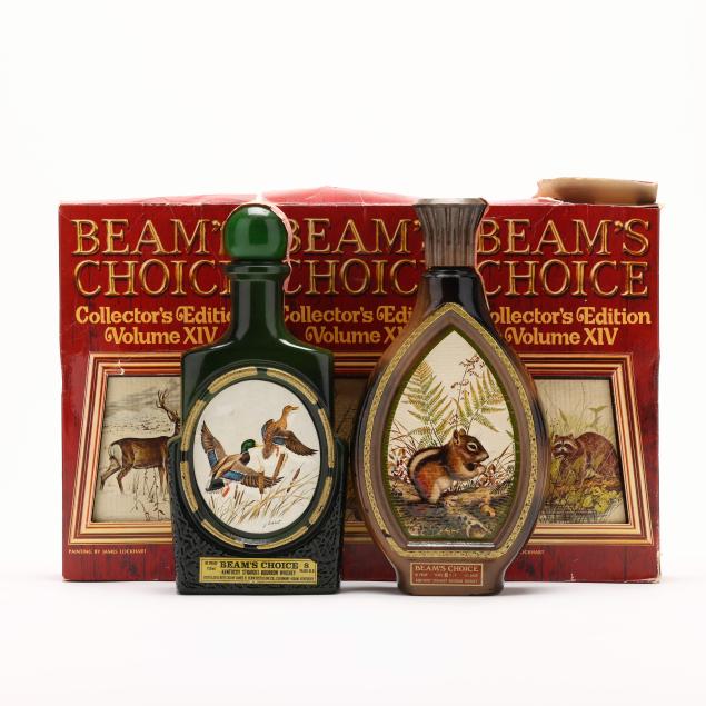 beam-s-choice-8-year-bourbon-whiskey-in-j-lockhart-decanters-mixed-lot-5-bt