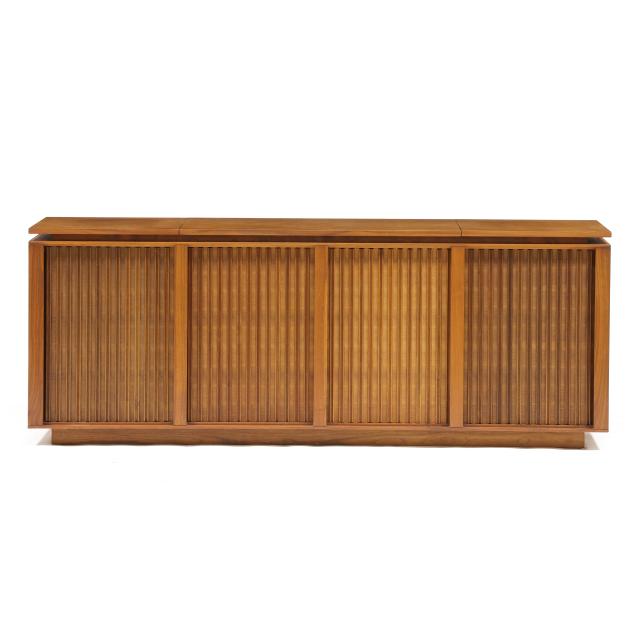 ira-s-barzilay-american-1919-2006-walnut-tambour-stereo-credenza