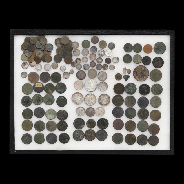 collection-of-mostly-british-and-american-coins-excavated-in-north-carolina