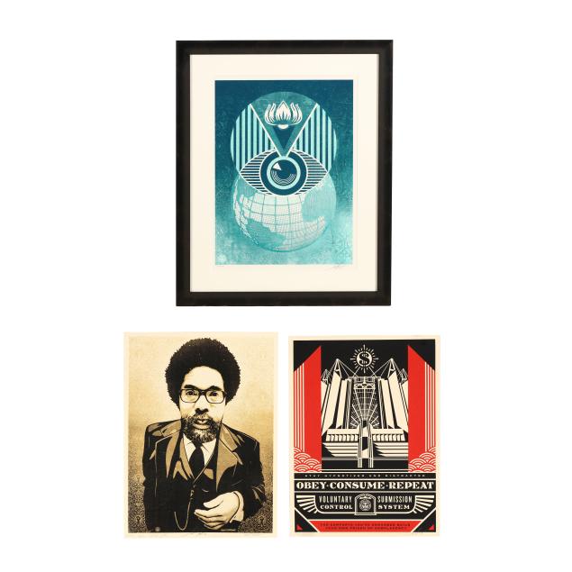 shepard-fairey-american-b-1970-i-flint-eye-alert-i-i-cornel-west-i-i-church-of-consumption-i-three-works