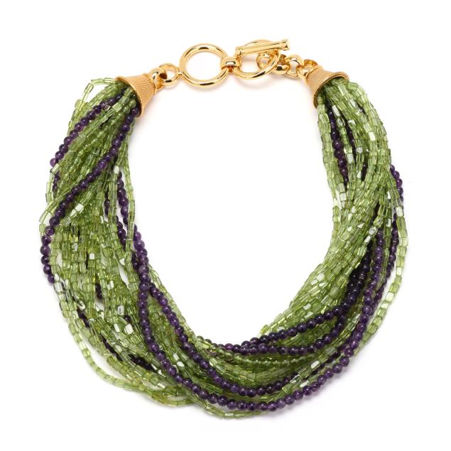 vermeil-amethyst-and-peridot-torsade-necklace