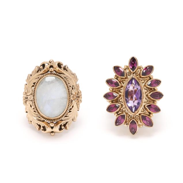 two-brass-and-gem-set-rings-nicky-butler