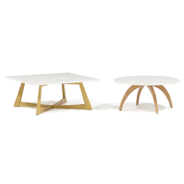 two-vintage-heywood-wakefield-cocktail-tables-with-silestone-tops