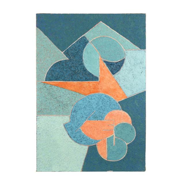 gilbert-thevenot-french-1921-2018-untitled-coral-and-blue-abstract