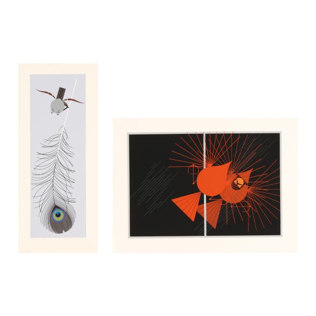 charley-harper-american-1922-2007-i-fine-feather-i-i-seeing-red-i-two-works
