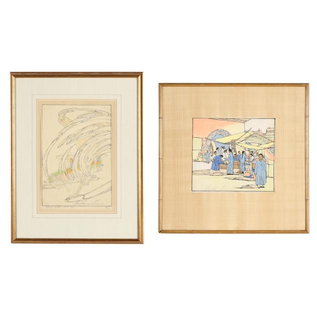 bertha-lum-american-1869-1954-i-lung-fu-sou-chinese-curio-market-i-i-peking-duck-i-two-works