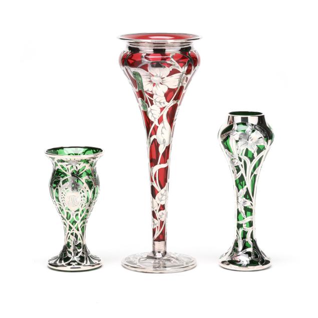 three-sterling-silver-deposit-glass-vases