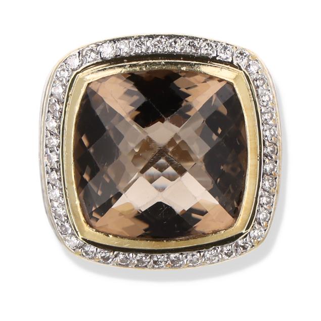 silver-gold-smoky-quartz-and-diamond-ring-david-yurman