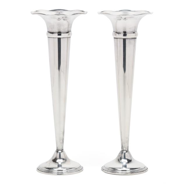 pair-of-empire-sterling-silver-trumpet-vases