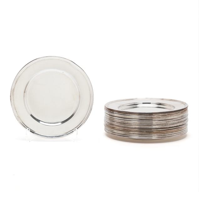 17-american-sterling-silver-bread-plates-most-with-mark-of-wallace