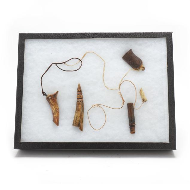 five-carved-horn-chargers-in-case