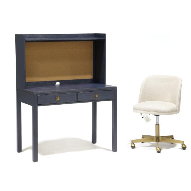 pottery-barn-navy-blue-charlie-writing-desk-and-hutch-with-swivel-chair
