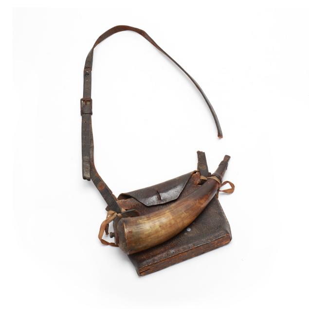 early-piedmont-north-carolina-powder-horn-and-leather-bag
