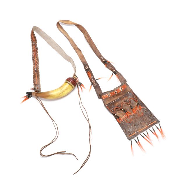 contemporary-powder-horn-and-decorated-leather-bag