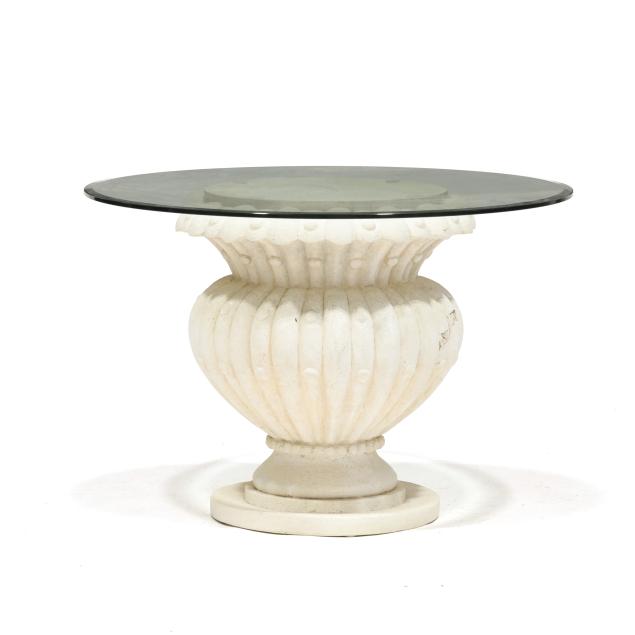 classical-style-glass-top-pedestal-table