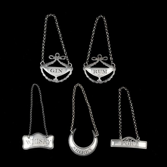 five-george-iii-silver-decanter-tags-including-hester-bateman