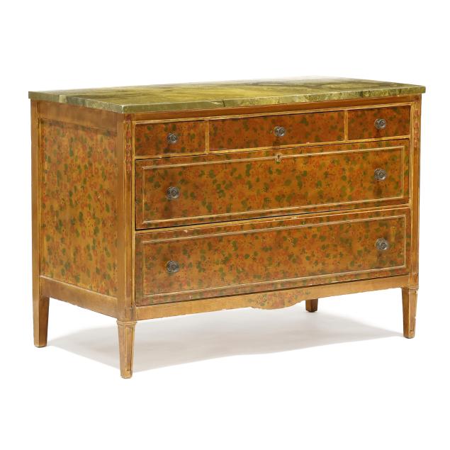 hand-painted-faux-marble-top-chest-of-drawers