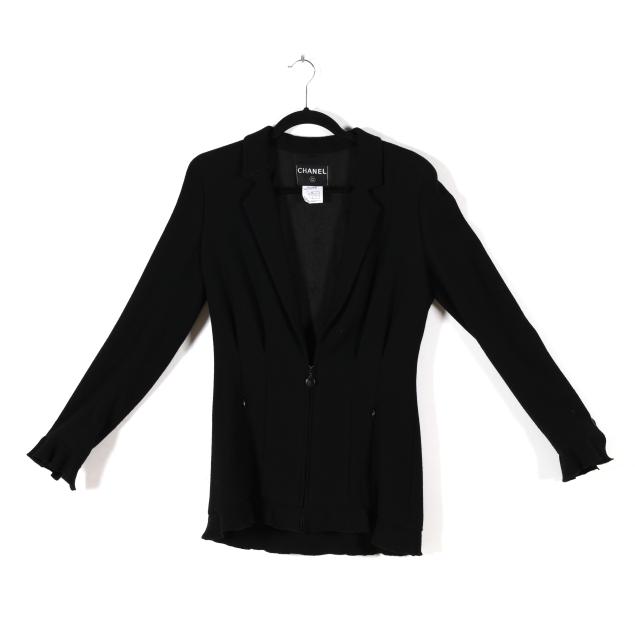 vintage-black-wool-blend-blazer-chanel