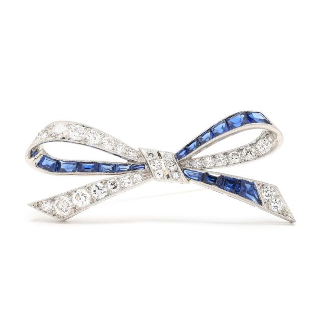 vintage-platinum-diamond-and-sapphire-bow-motif-brooch-tiffany-co