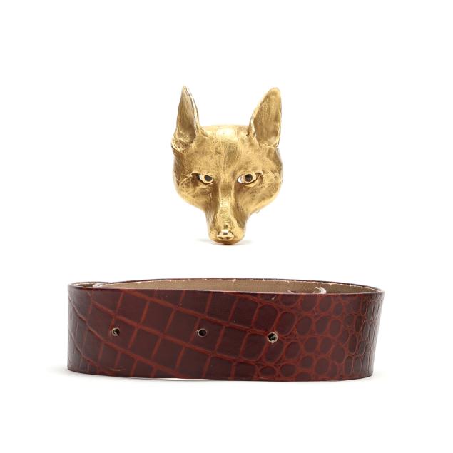 vintage-fox-motif-belt-buckle-and-faux-crocodile-belt-christopher-ross