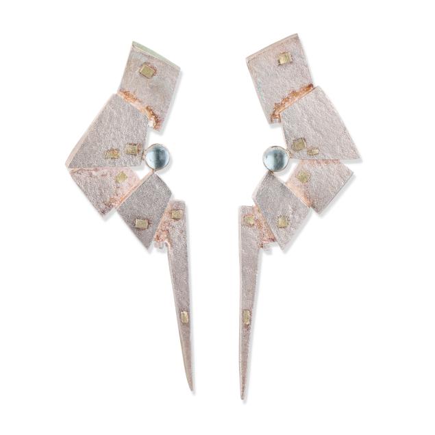 modernist-silver-and-aquamarine-earrings-signed