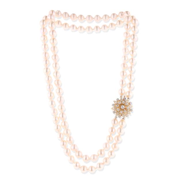two-strand-pearl-necklace-with-gold-and-diamond-clasp