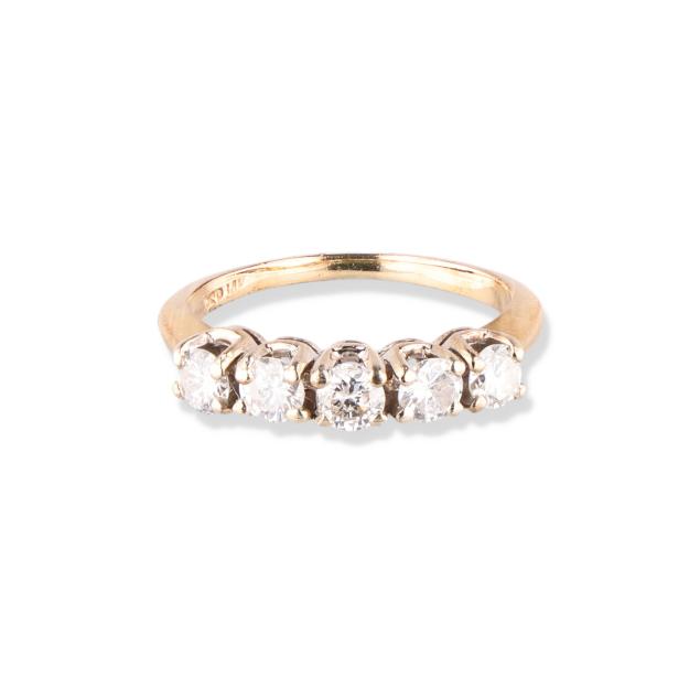 gold-and-five-stone-diamond-ring