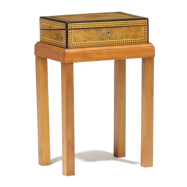 antique-english-inlaid-lap-desk-on-stand