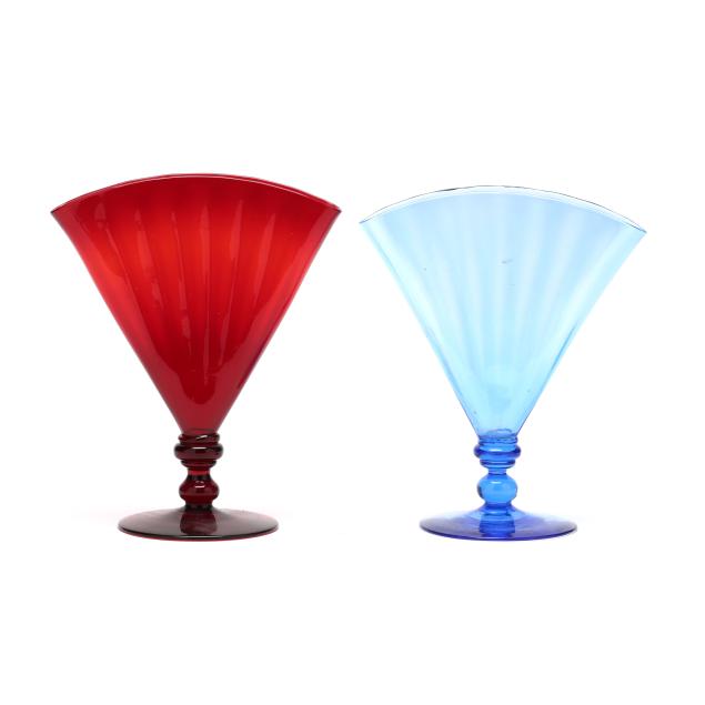 steuben-two-colored-fan-vases