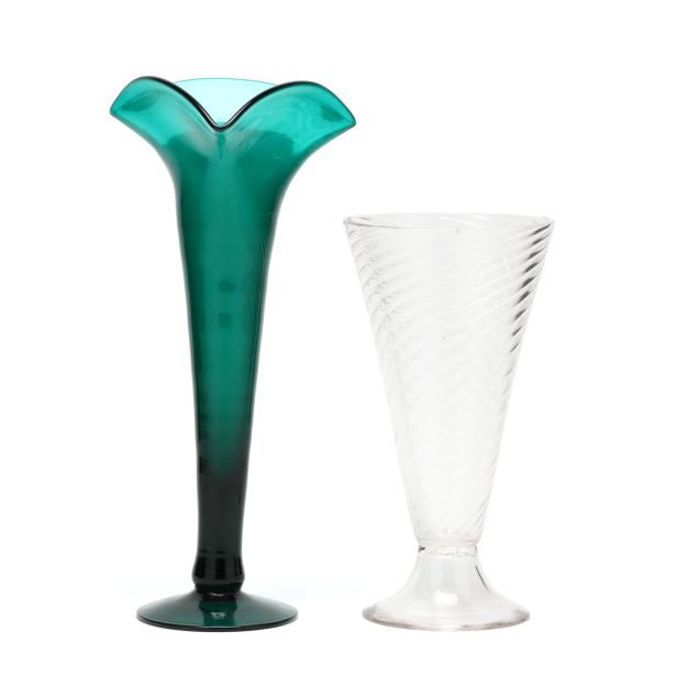 two-large-hand-blown-glass-vases