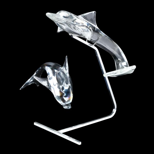 daum-two-deluxe-large-clear-crystal-dolphins