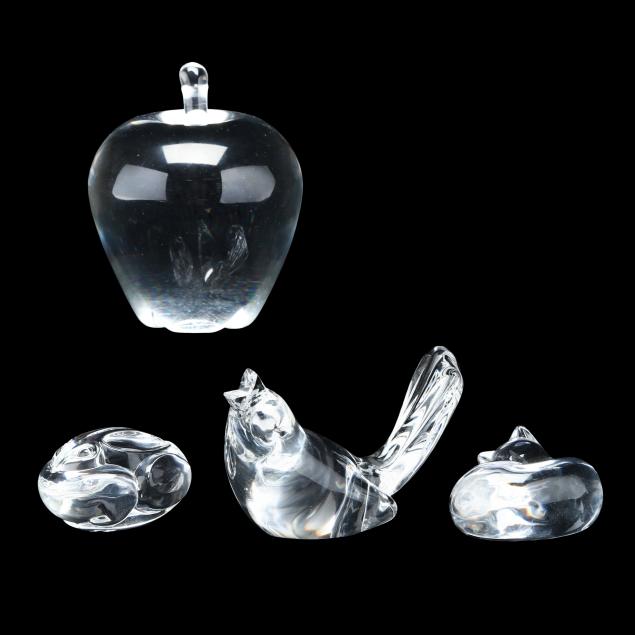 steuben-two-paperweights-and-two-hand-coolers